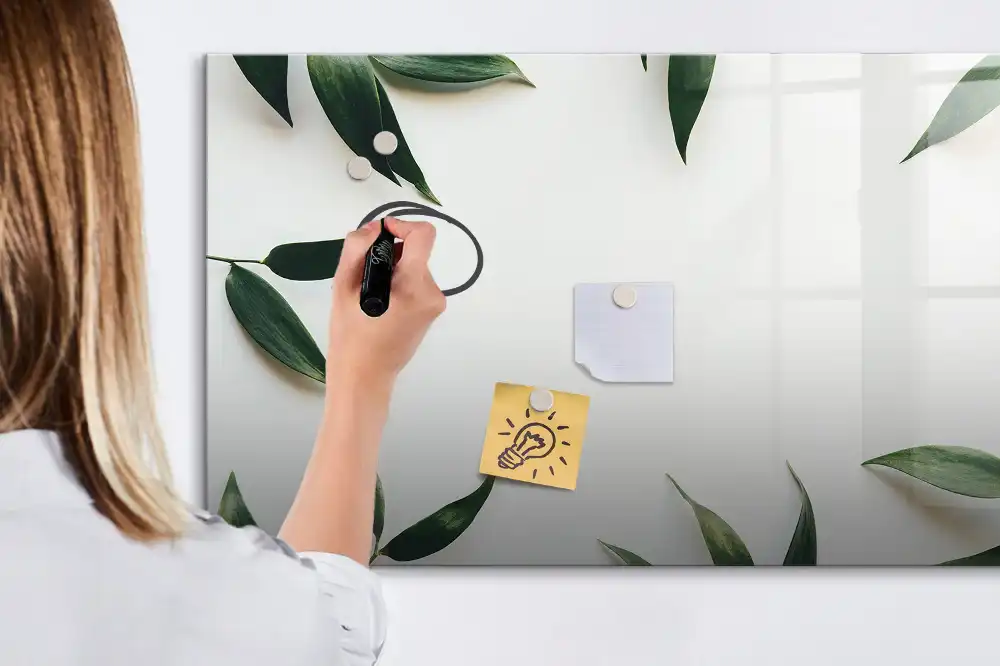 Tableau magnétique à dessiner motif couronne de feuilles