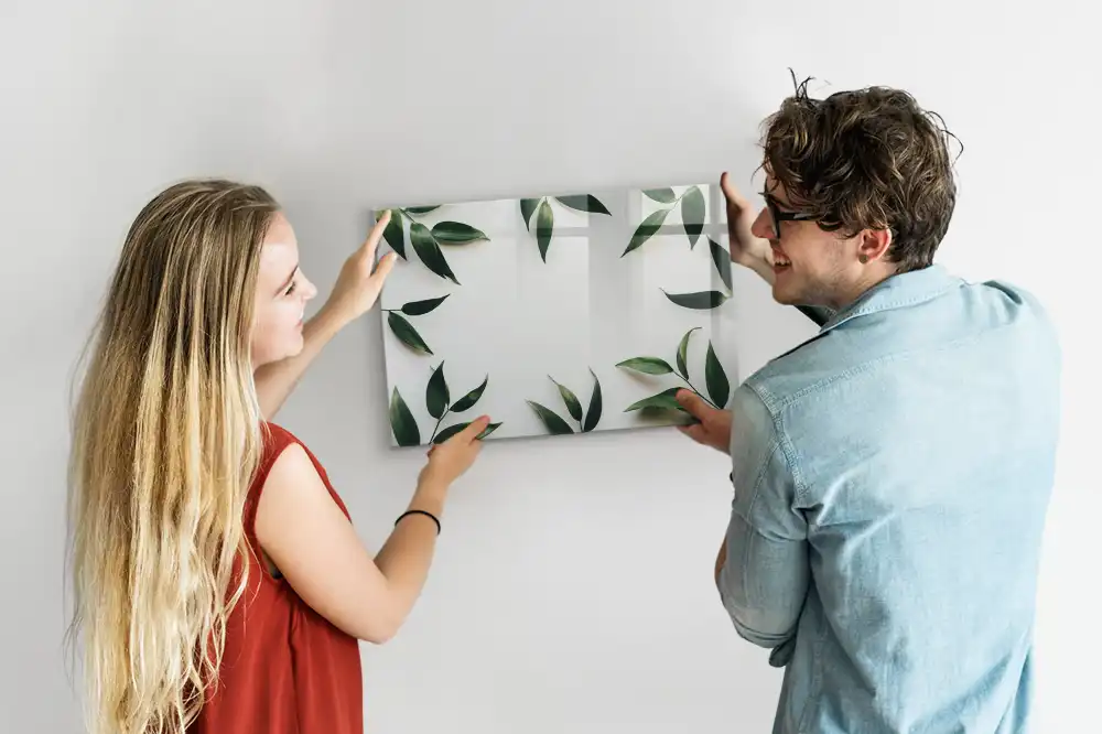 Tableau magnétique à dessiner motif couronne de feuilles