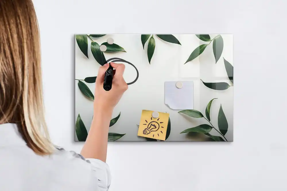 Tableau magnétique à dessiner motif couronne de feuilles