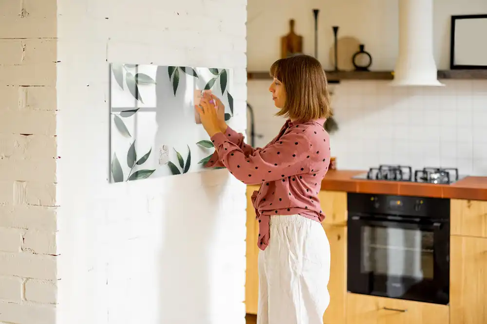 Tableau magnétique à dessiner motif couronne de feuilles