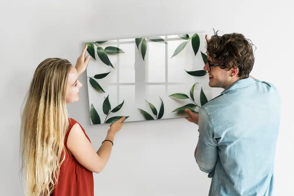 Tableau magnétique à dessiner motif couronne de feuilles