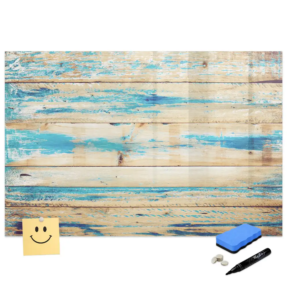 Tableau blanc magnétique effaçable à sec avec cadre en bois de chêne rayé