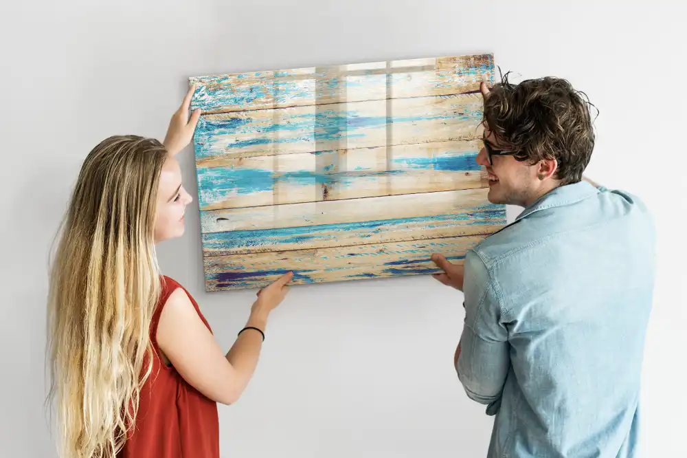 Tableau blanc magnétique effaçable à sec avec cadre en bois de chêne rayé