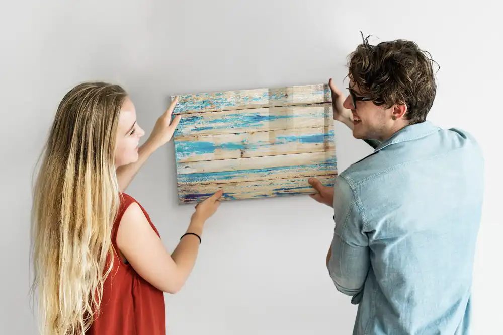 Tableau blanc magnétique effaçable à sec avec cadre en bois de chêne rayé