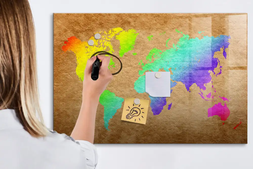 Tableau magnétique pour écriture globe