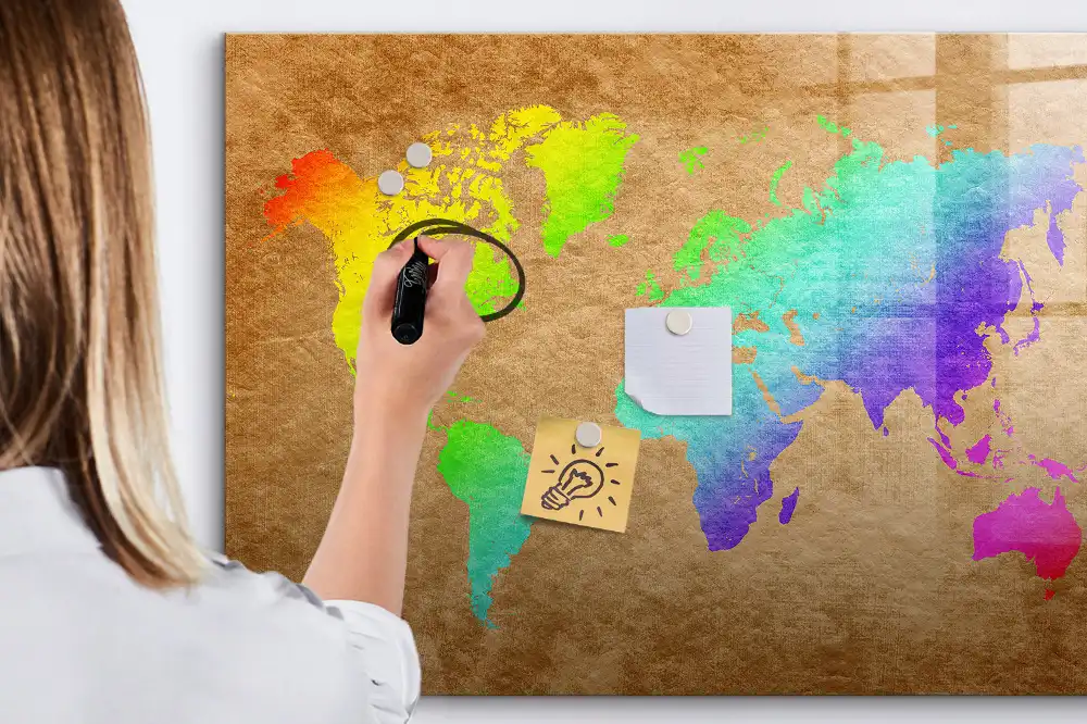 Tableau magnétique pour écriture globe