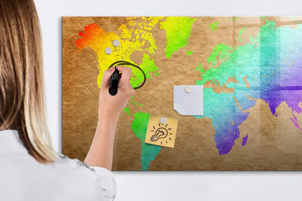 Tableau magnétique pour écriture globe