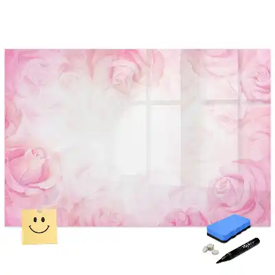 Tableau blanc magnétique effaçable à sec avec motif de peinture abstraite rose