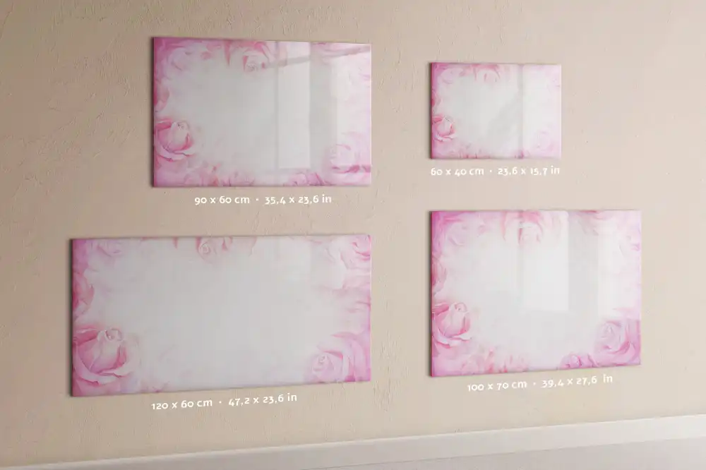 Tableau blanc magnétique effaçable à sec avec motif de peinture abstraite rose