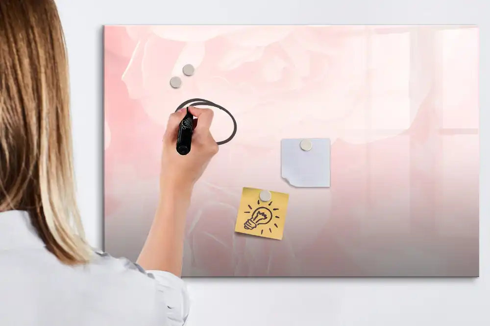 Tableau magnétique à dessiner motif jardin de roses en fleurs