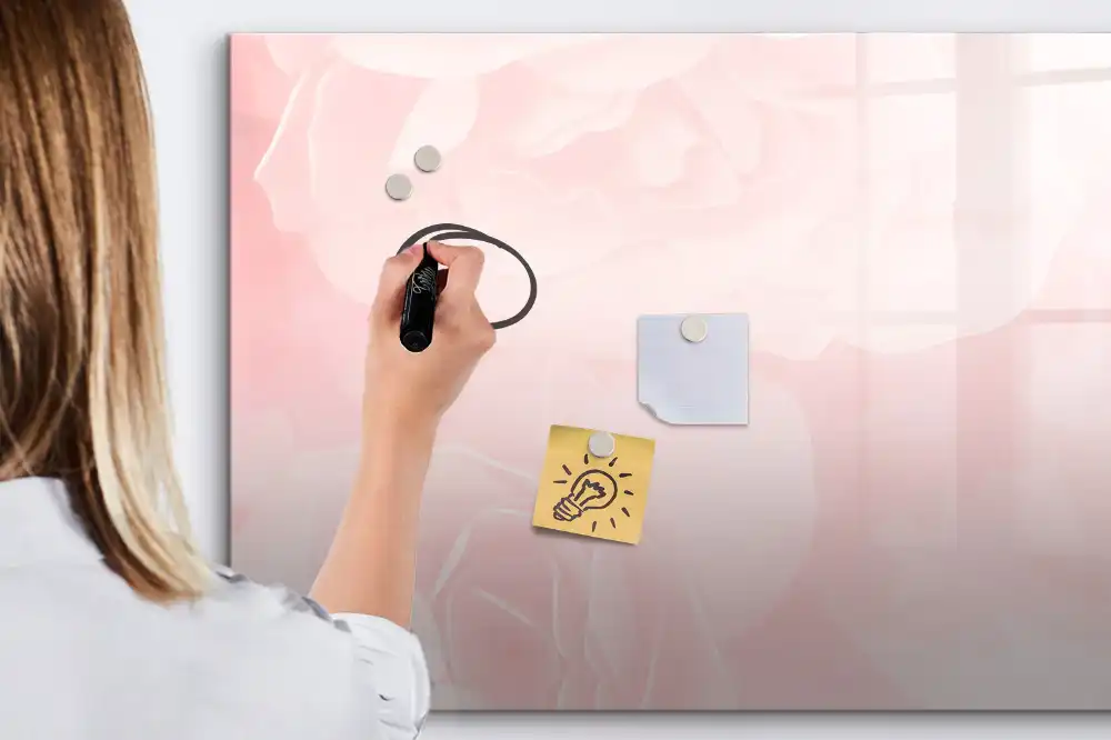 Tableau magnétique à dessiner motif jardin de roses en fleurs