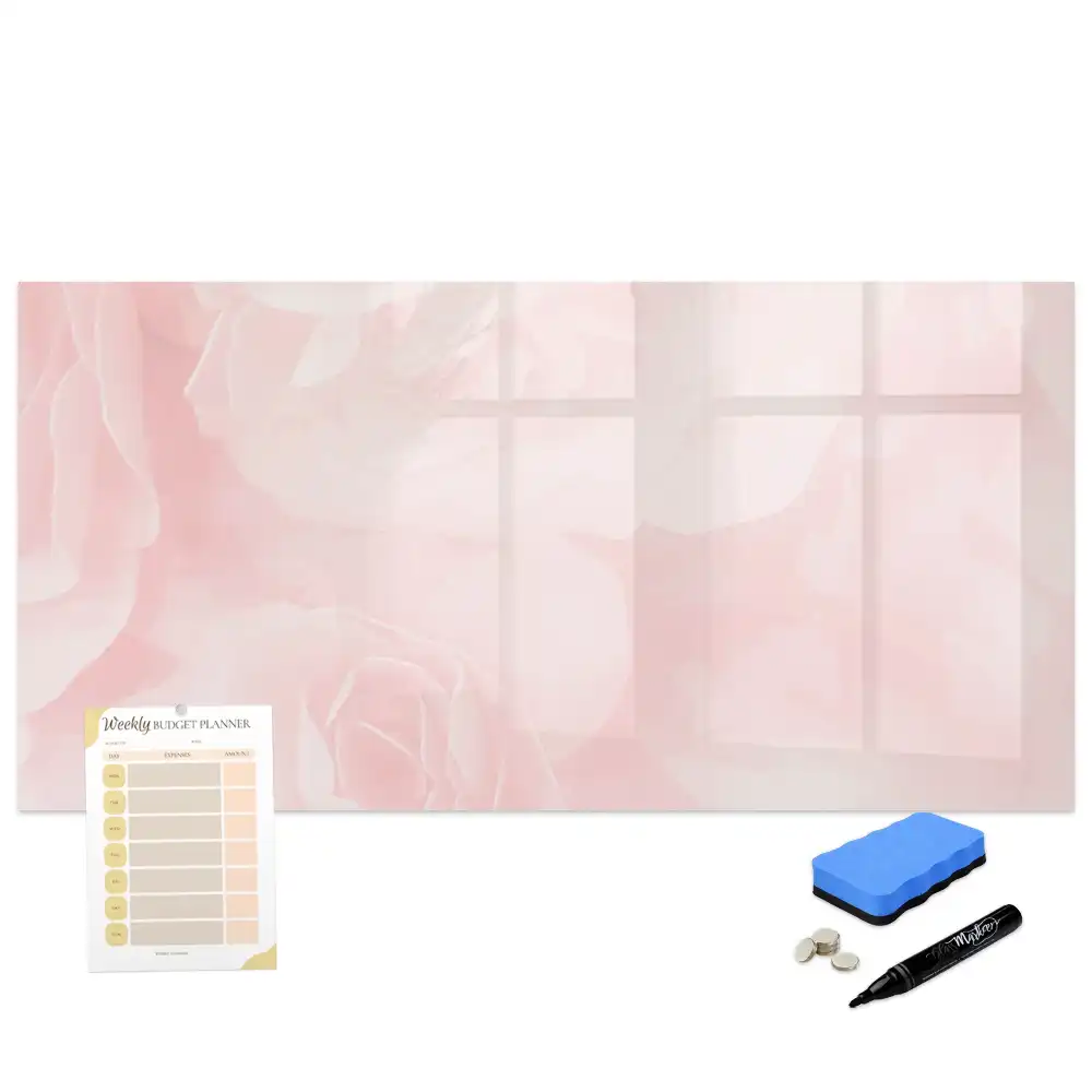 Tableau magnétique à dessiner motif jardin de roses en fleurs