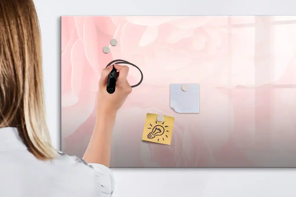 Tableau magnétique à dessiner motif jardin de roses en fleurs