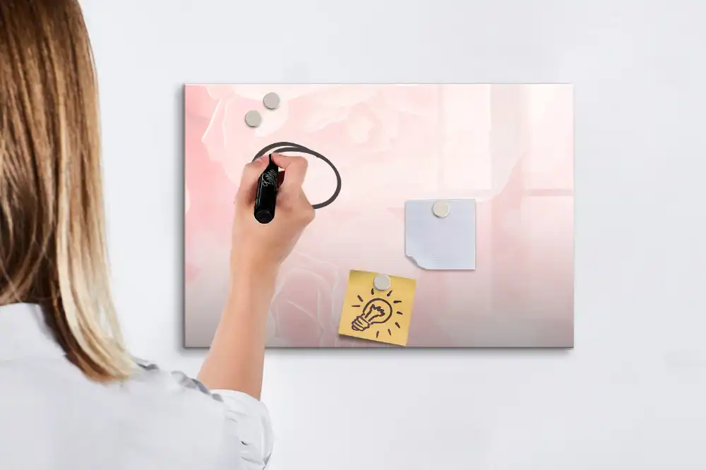 Tableau magnétique à dessiner motif jardin de roses en fleurs