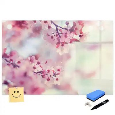 Tableau magnétique pour écriture motif bourgeons printaniers