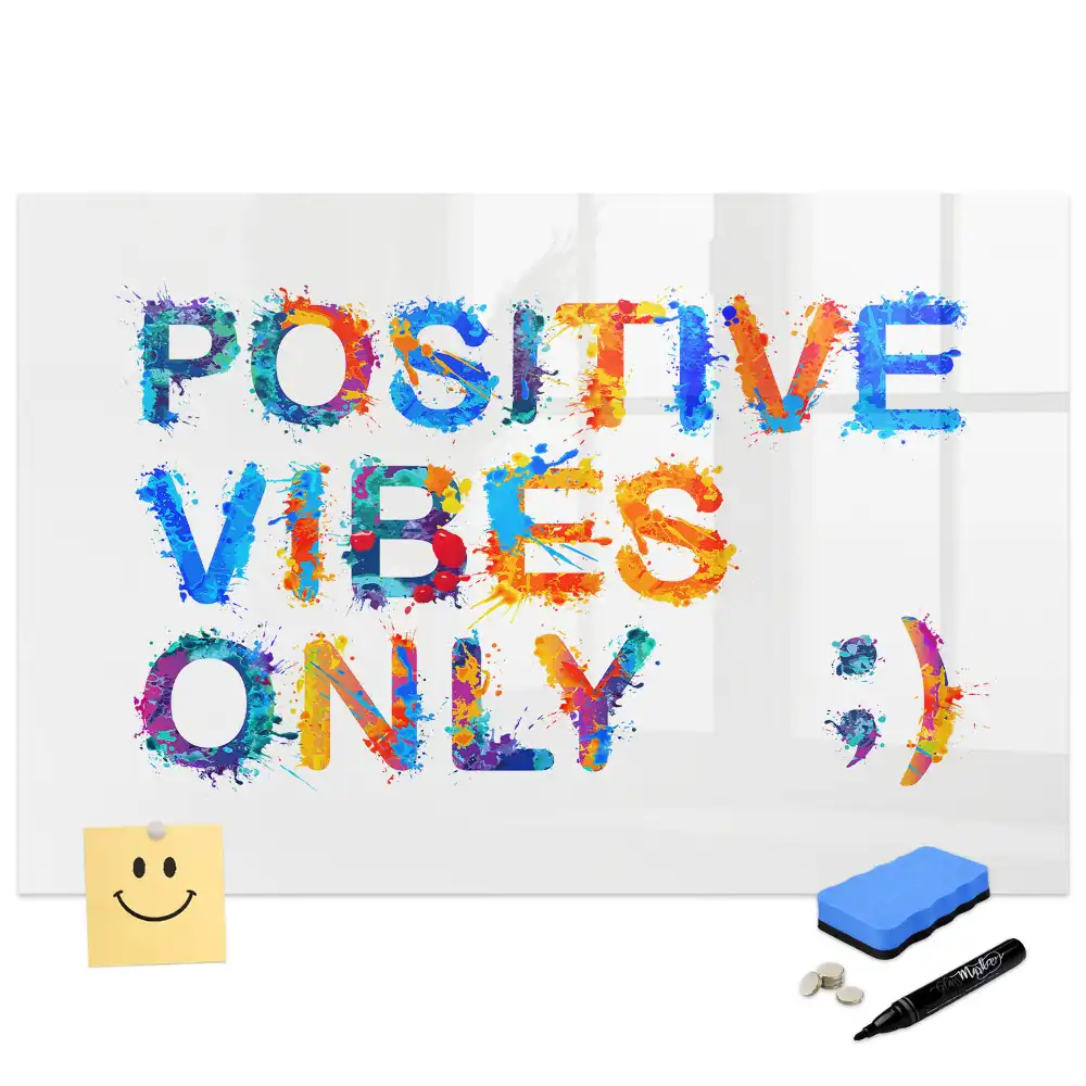 Tableau blanc magnétique effaçable à sec avec slogan motivant