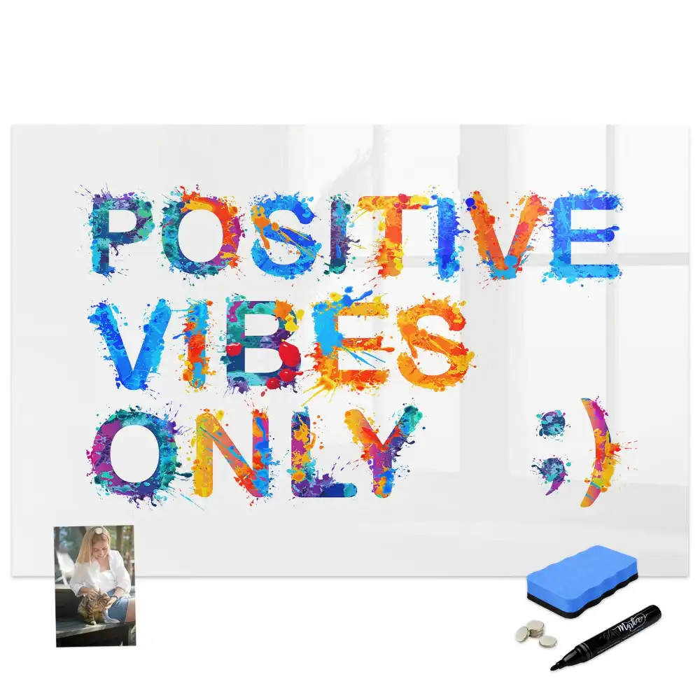 Tableau blanc magnétique effaçable à sec avec slogan motivant