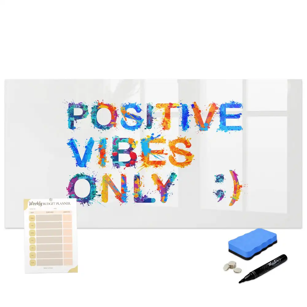 Tableau blanc magnétique effaçable à sec avec slogan motivant