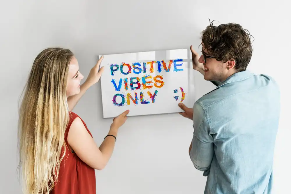 Tableau blanc magnétique effaçable à sec avec slogan motivant