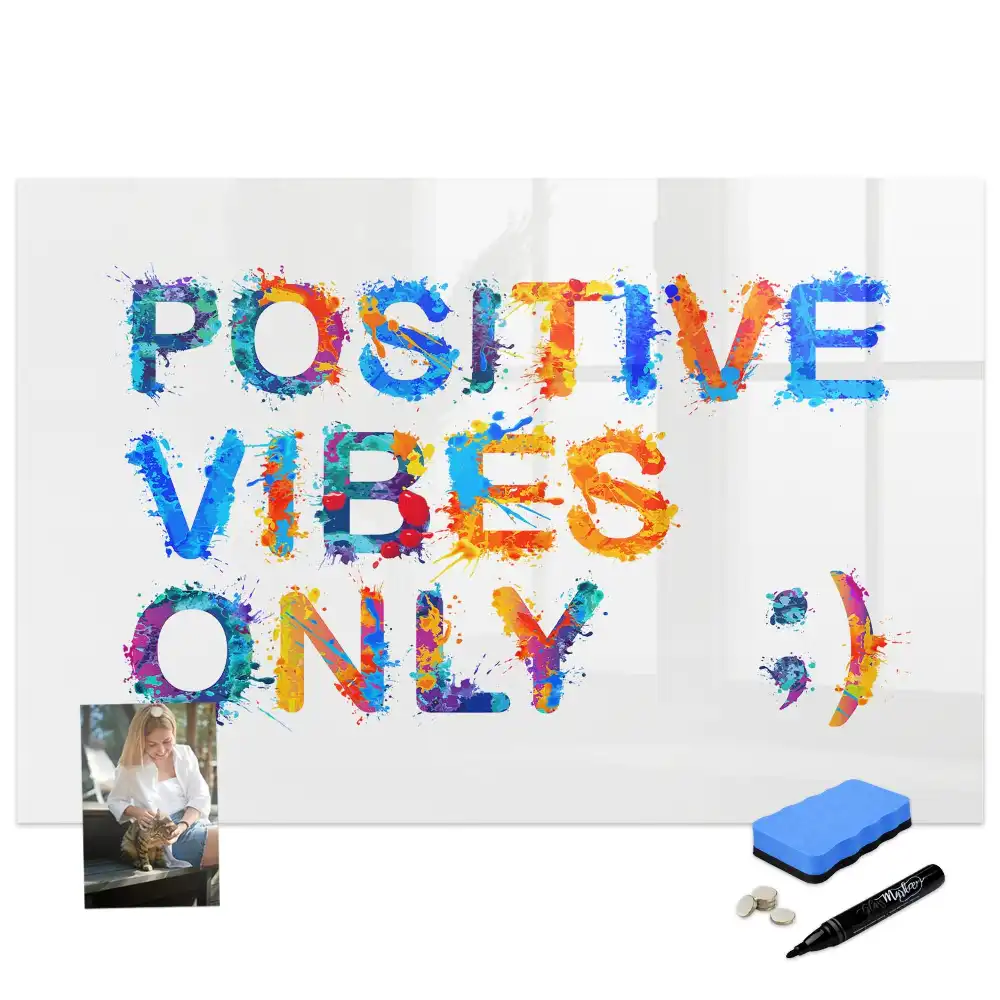 Tableau blanc magnétique effaçable à sec avec slogan motivant