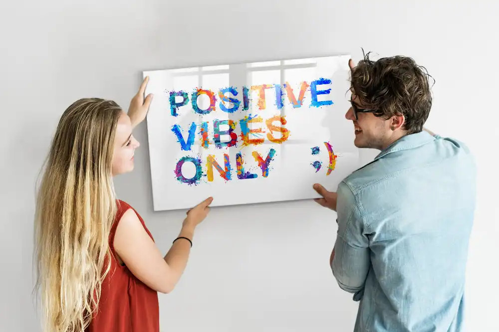 Tableau blanc magnétique effaçable à sec avec slogan motivant