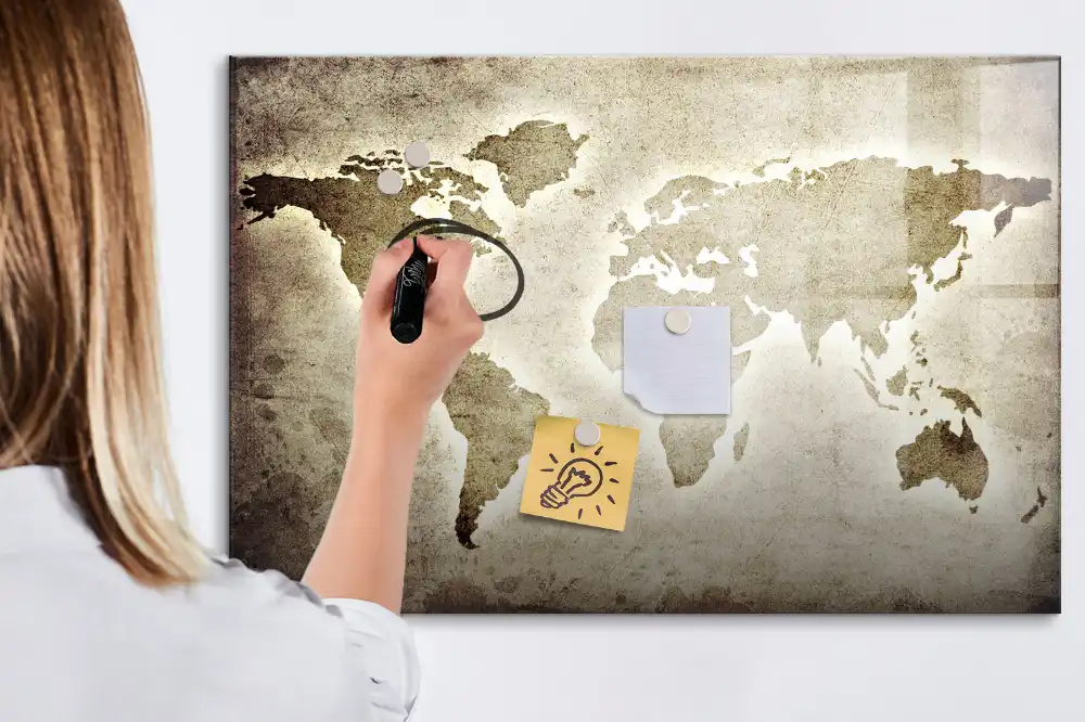 Tableau magnétique carte du monde à dessiner