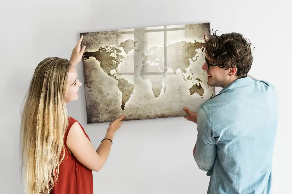 Tableau magnétique carte du monde à dessiner