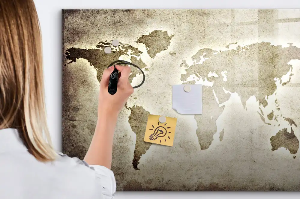 Tableau magnétique carte du monde à dessiner