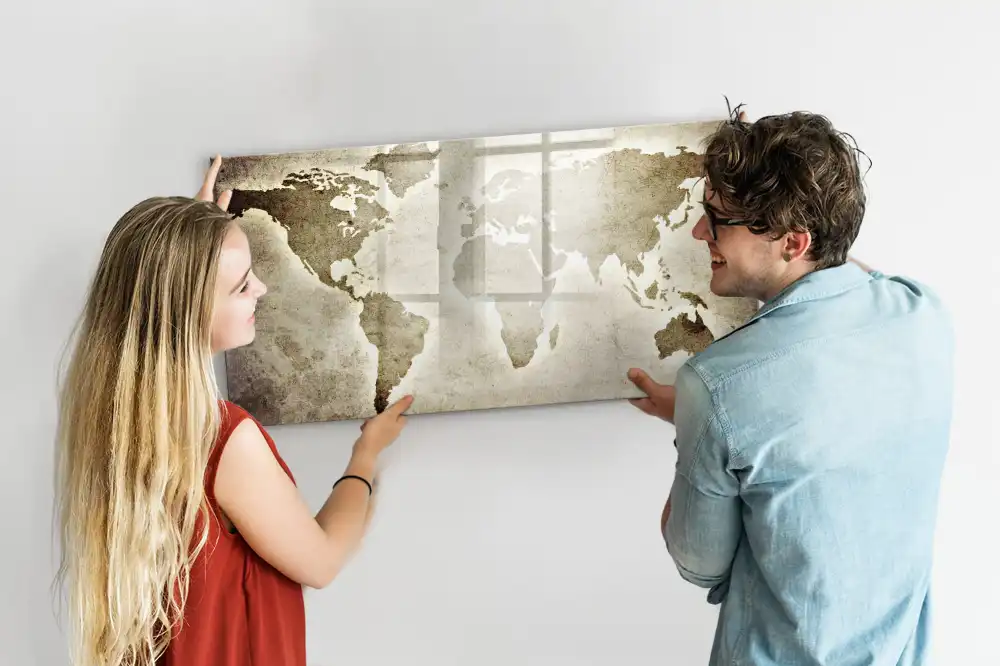 Tableau magnétique carte du monde à dessiner