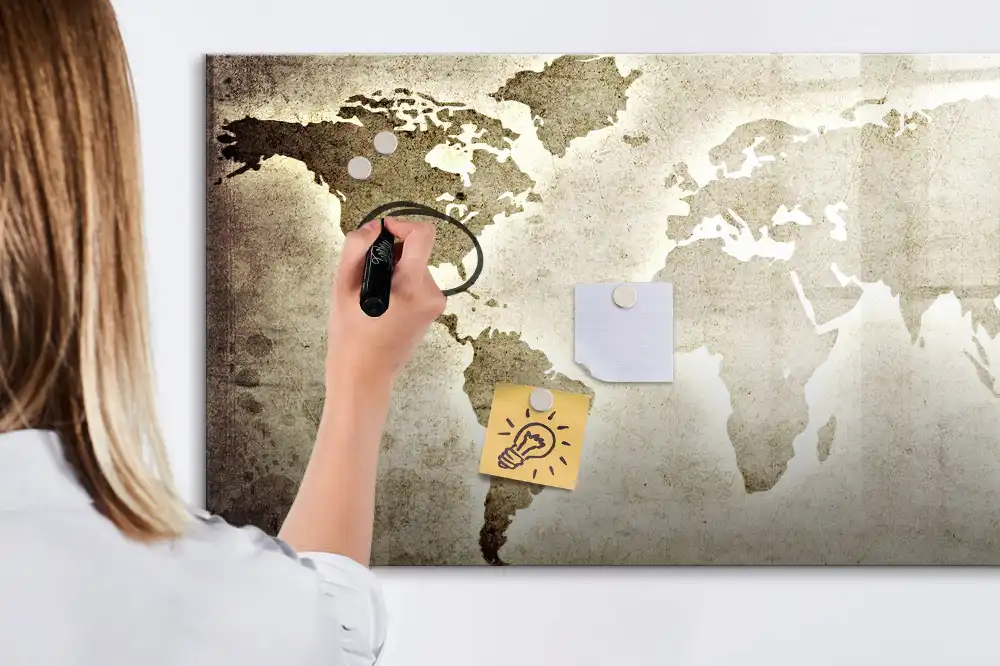 Tableau magnétique carte du monde à dessiner