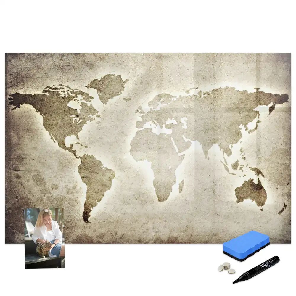 Tableau magnétique carte du monde à dessiner
