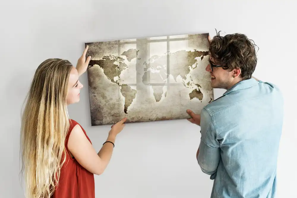 Tableau magnétique carte du monde à dessiner