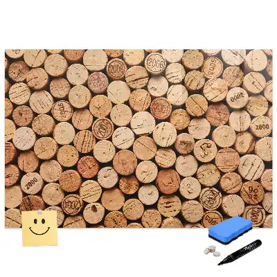Tableau magnétique pour dessin motif gros plan de bouchons de vin