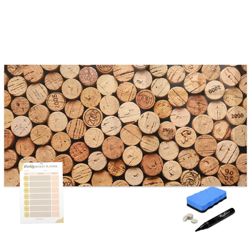 Tableau magnétique pour dessin motif gros plan de bouchons de vin