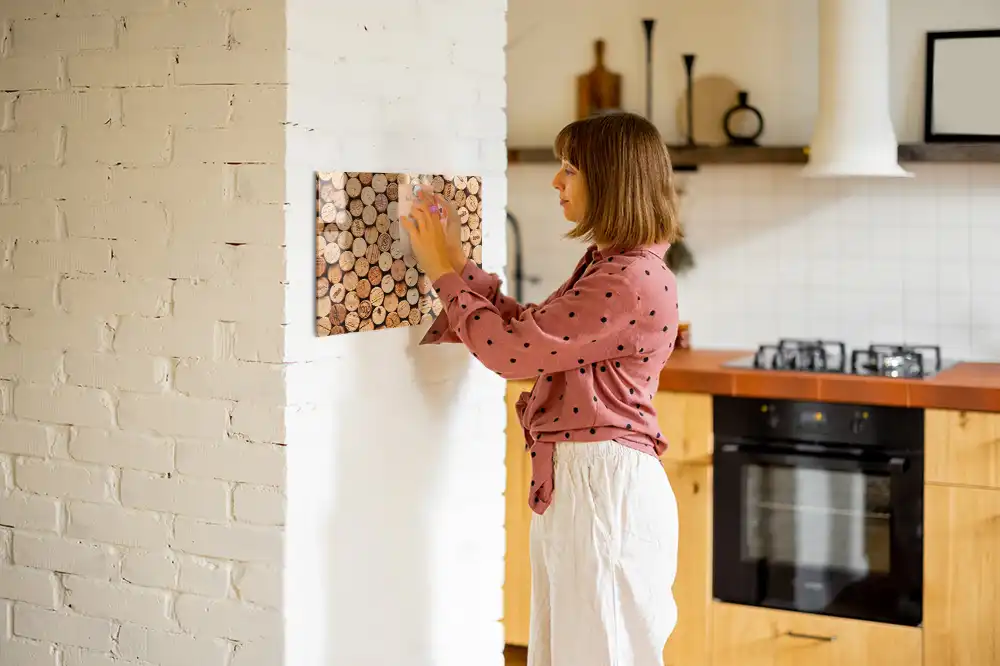 Tableau magnétique pour dessin motif gros plan de bouchons de vin