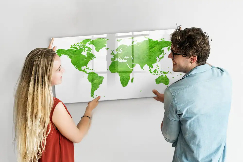 Tableau magnétique en forme de mappemonde pour enfants