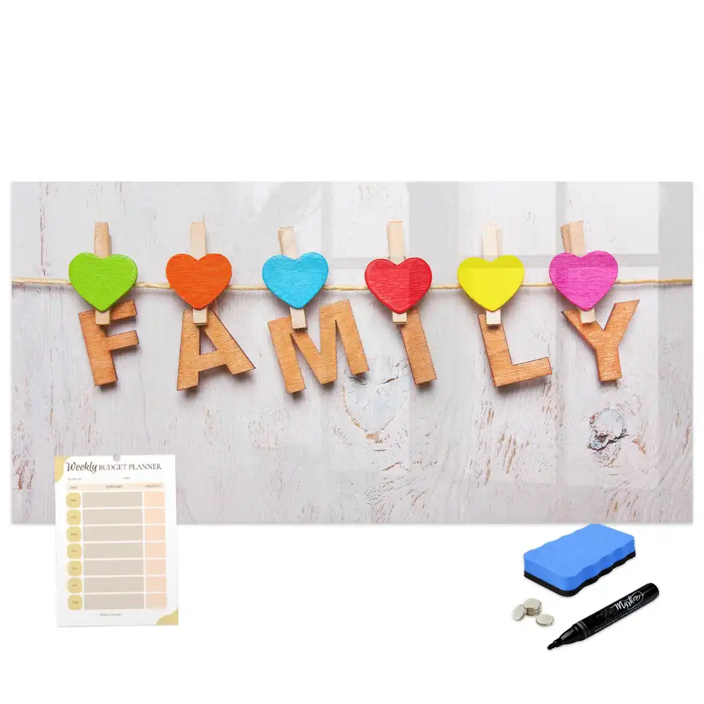Tableau magnétique pour écriture avec inscription Foyer familial