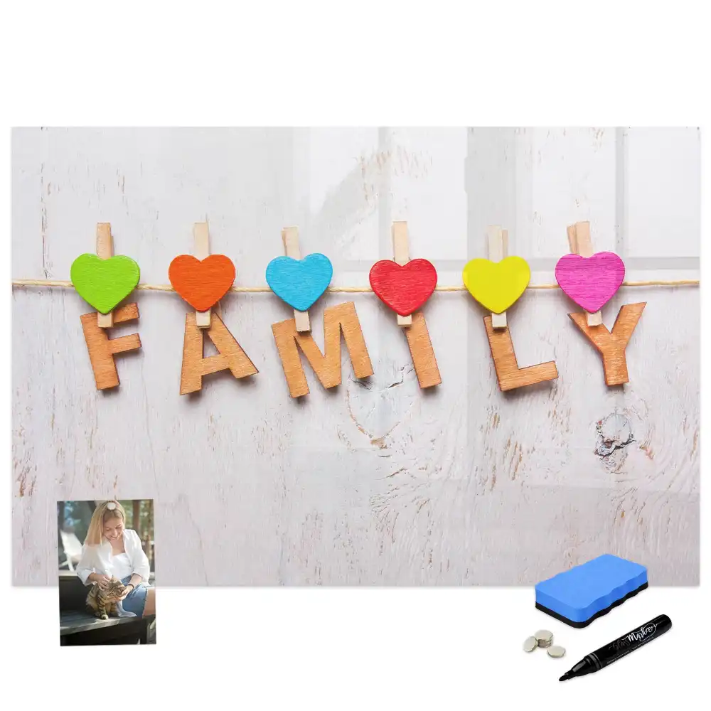 Tableau magnétique pour écriture avec inscription Foyer familial