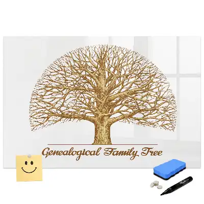 Tableau blanc magnétique effaçable à sec avec motif arbre généalogique multigénérationnel