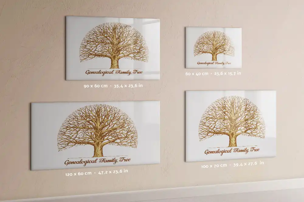 Tableau blanc magnétique effaçable à sec avec motif arbre généalogique multigénérationnel