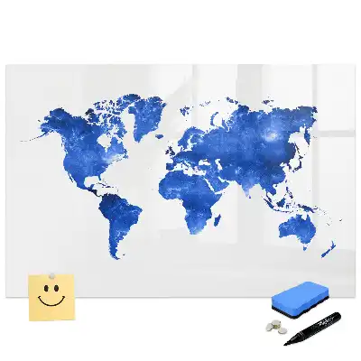 Tableau magnétique pour écriture motif espace étoilé avec mappemonde