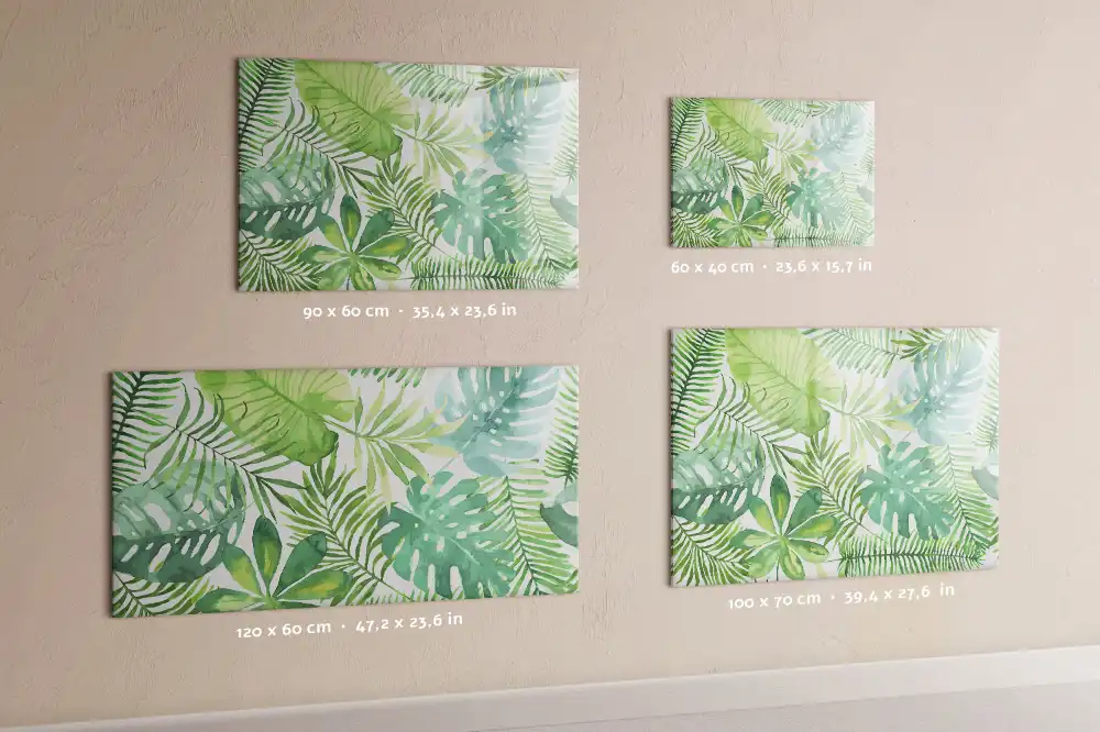 Tableau blanc magnétique effaçable à sec motif feuilles et plantes exotiques