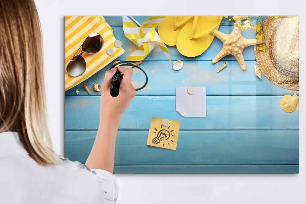 Tableau magnétique pour écriture avec accessoires de plage