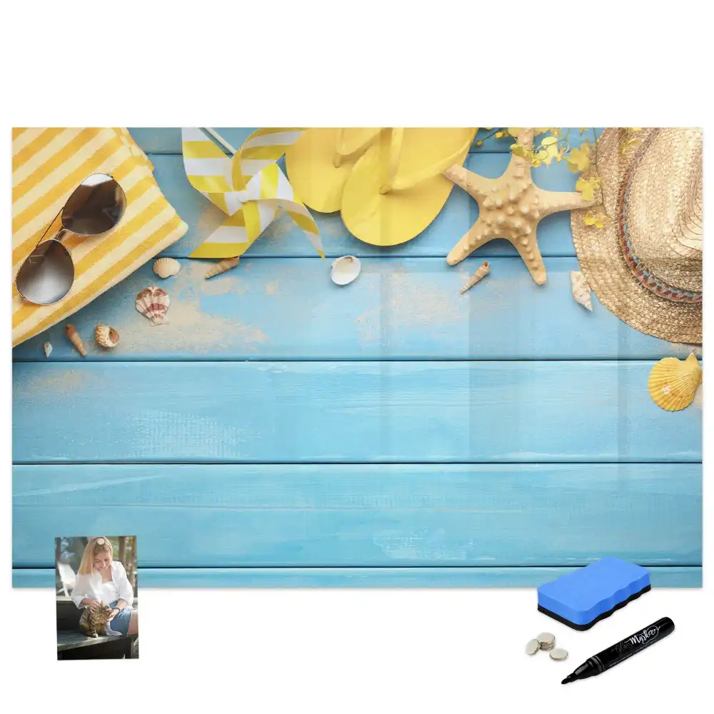 Tableau magnétique pour écriture avec accessoires de plage