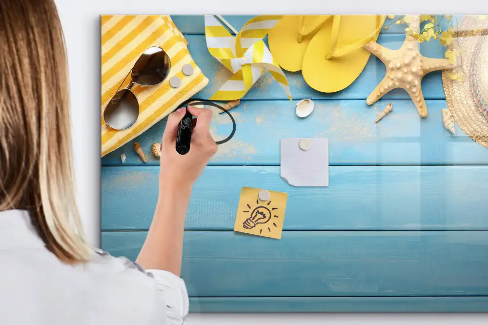 Tableau magnétique pour écriture avec accessoires de plage
