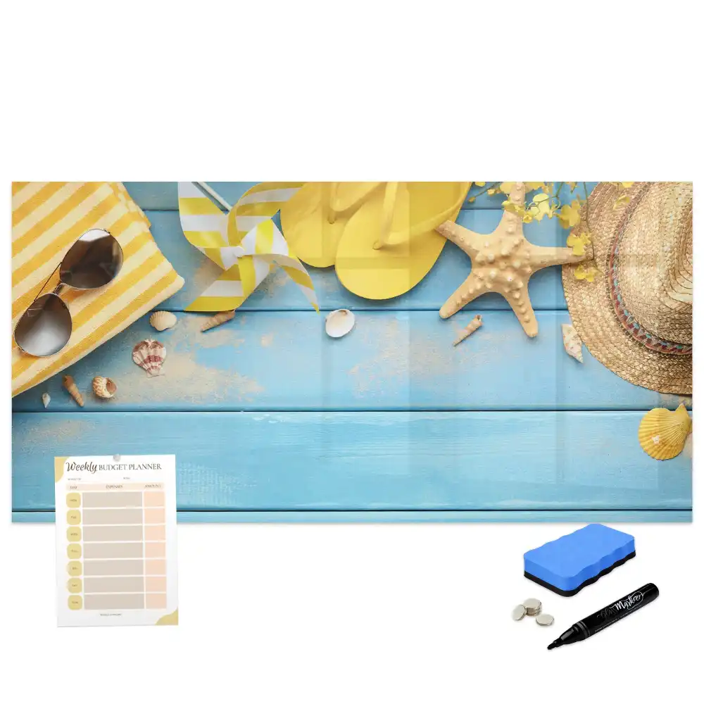 Tableau magnétique pour écriture avec accessoires de plage