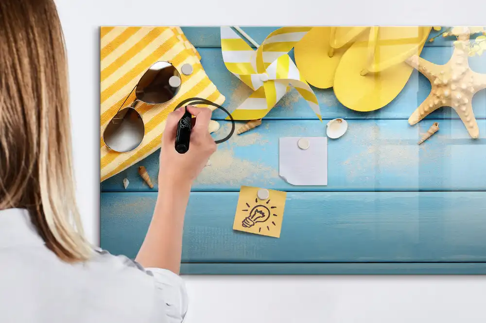 Tableau magnétique pour écriture avec accessoires de plage