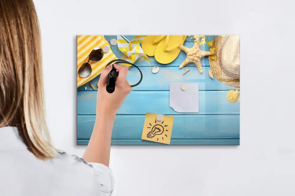 Tableau magnétique pour écriture avec accessoires de plage