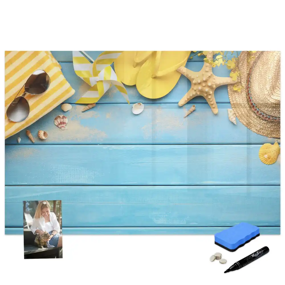 Tableau magnétique pour écriture avec accessoires de plage