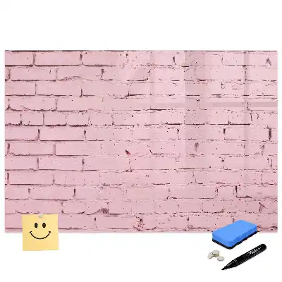 Tableau blanc magnétique effaçable à sec avec motif mur de briques rouges